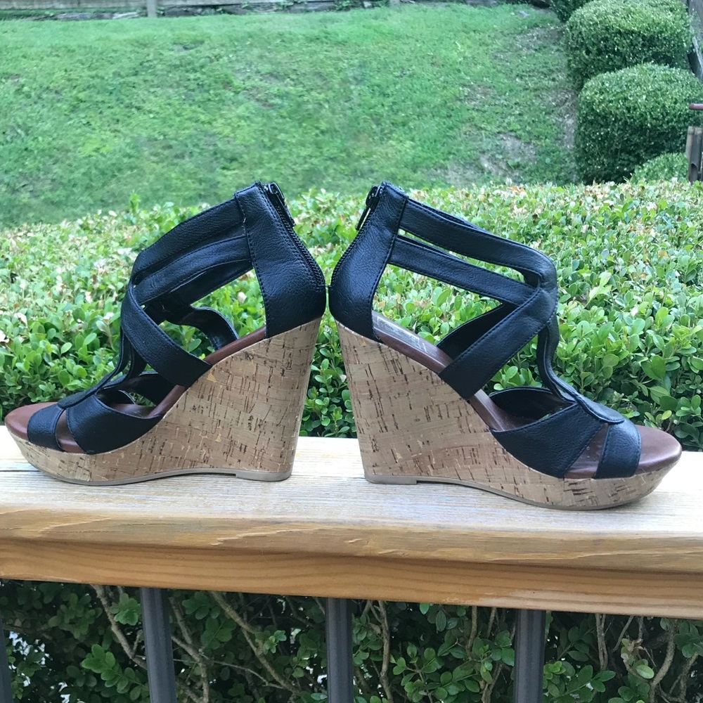 Black Platform Wedges